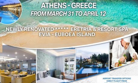 Pesach program 2026 at The Eretria Hotel & Spa Resort in Athens