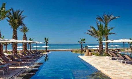 Fairmont Taghazout Bay luxury beachfront resort in Taghazout Morocco hosting the White and Blue Shavuot 2026 kosher holiday prog