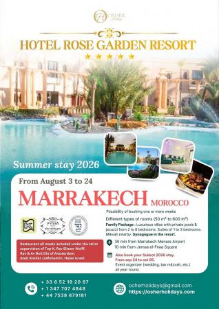 Enjoy a kosher summer vacation in Marrakech, Morocco with Osher Holidays.