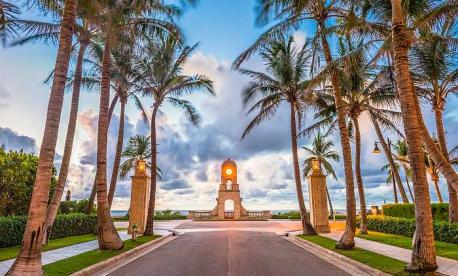 beach clock tower in West Palm Beach Florida