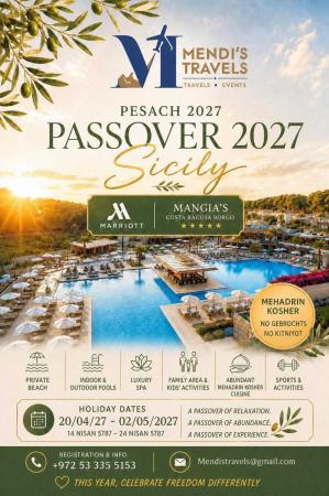 Celebrate Passover 2027 in Sicily with Mendis Travels at the 5-star Mangia’s Costa Ragusa Borgo